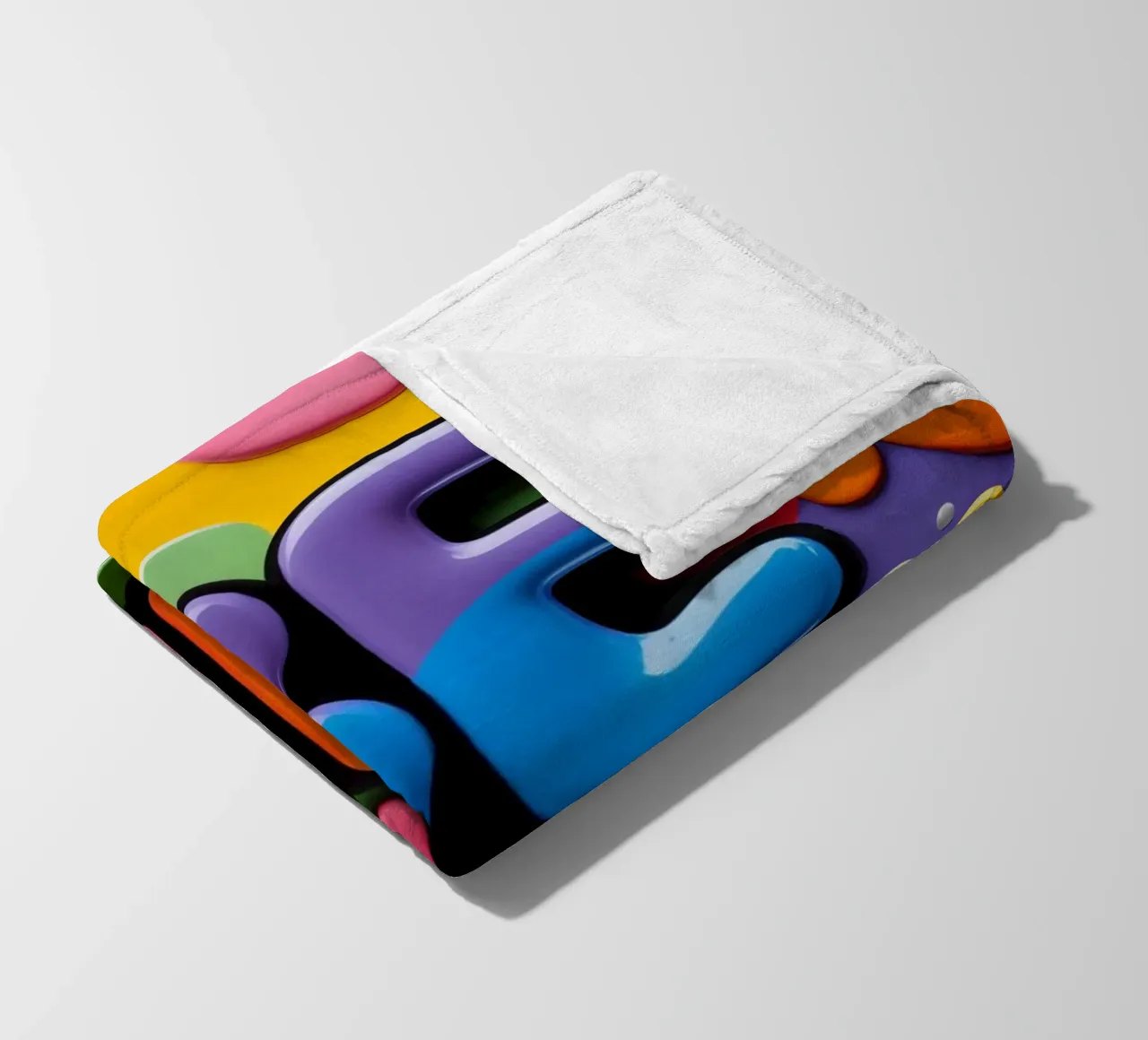 Testo BE KIND con forme colorate coperta in pile da DesignDoodle