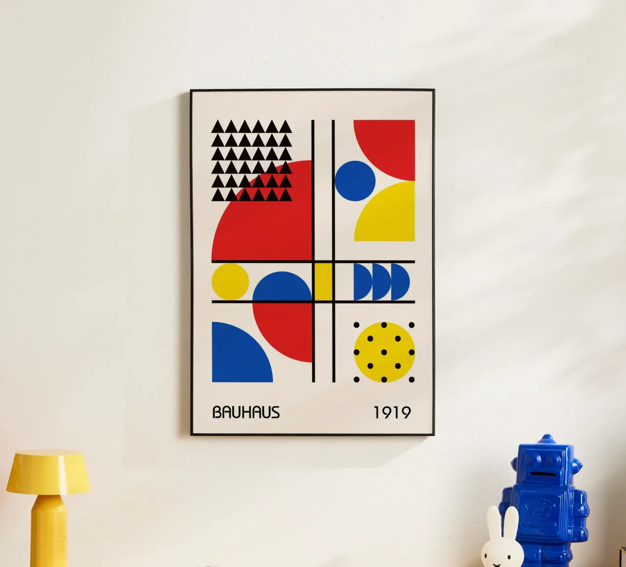 Bauhaus 1919 Colore primario Composizione geometrica astratta alluminio dibond da Grungeo