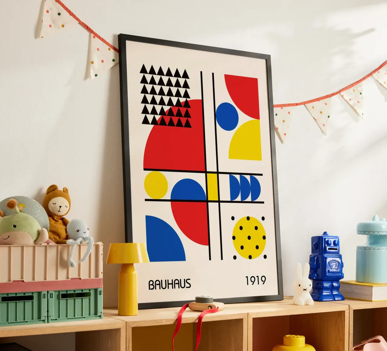Bauhaus 1919 Colore primario Composizione geometrica astratta carta hahnemühle da Grungeo