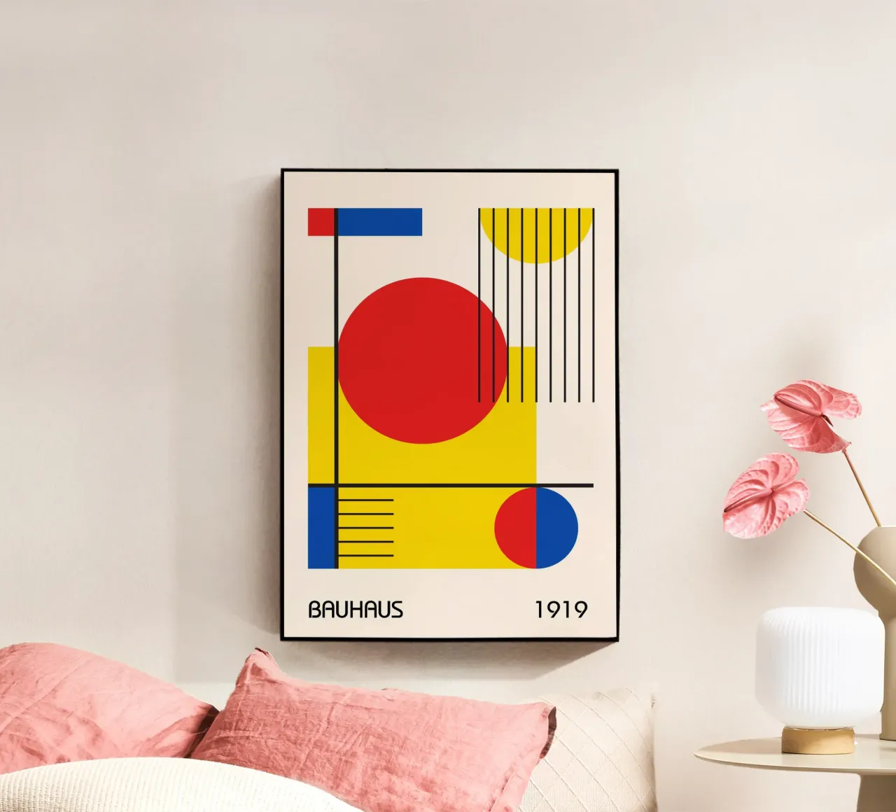 Bauhaus 1919 Colore primario Composizione geometrica astratta plexiglass da Grungeo