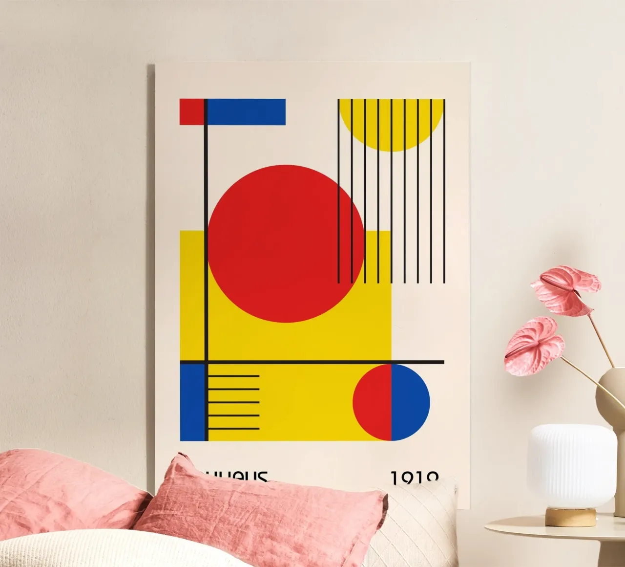 Bauhaus 1919 Colore primario Composizione geometrica astratta plexiglass da Grungeo