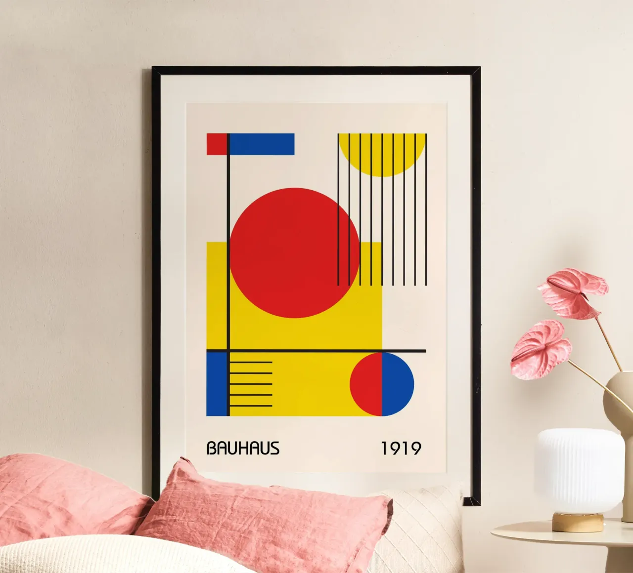 Bauhaus 1919 Colore primario Composizione geometrica astratta carta hahnemühle da Grungeo