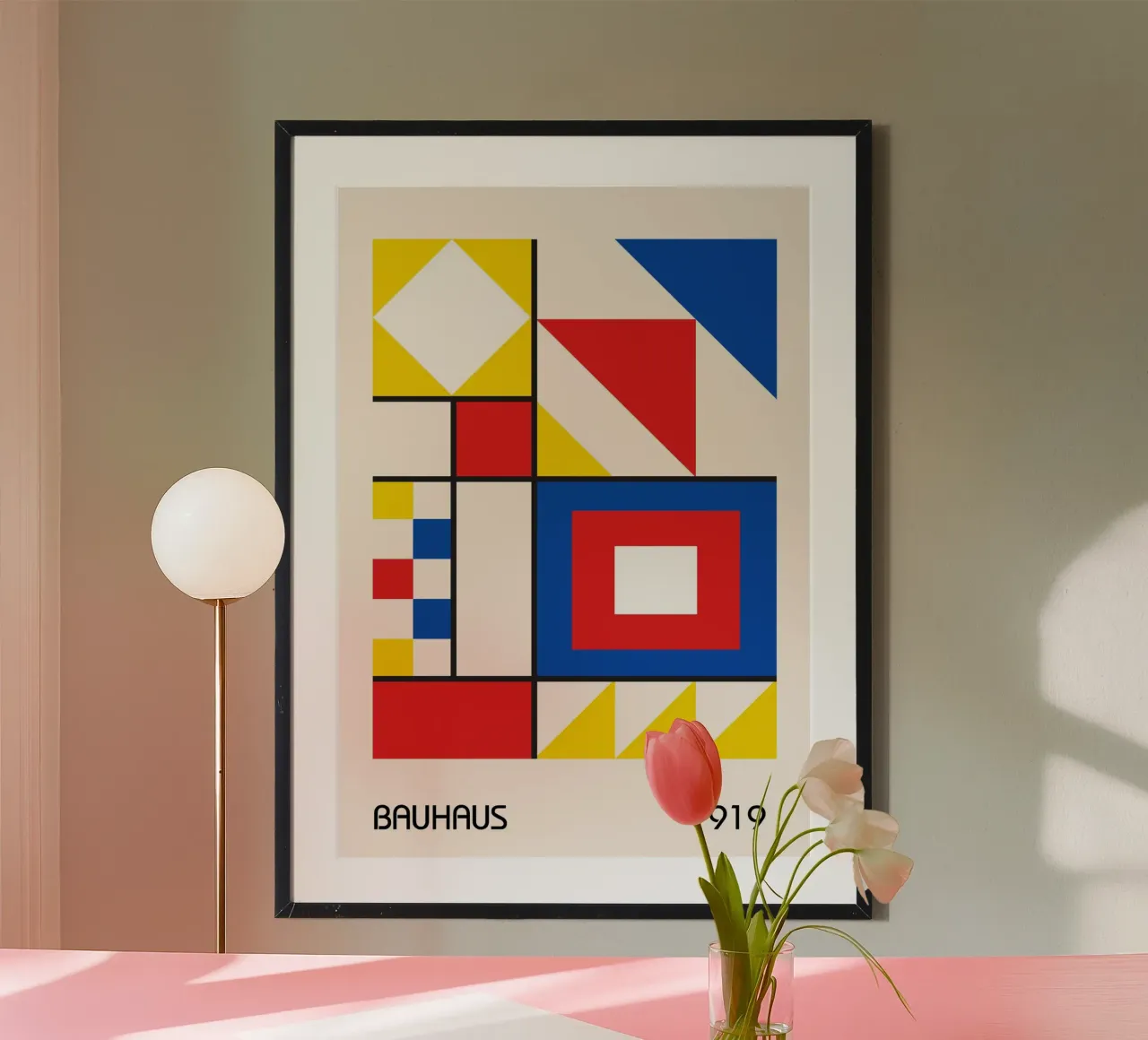 Bauhaus 1919 Colori primari Quadrati e triangoli geometrici carta hahnemühle da Grungeo