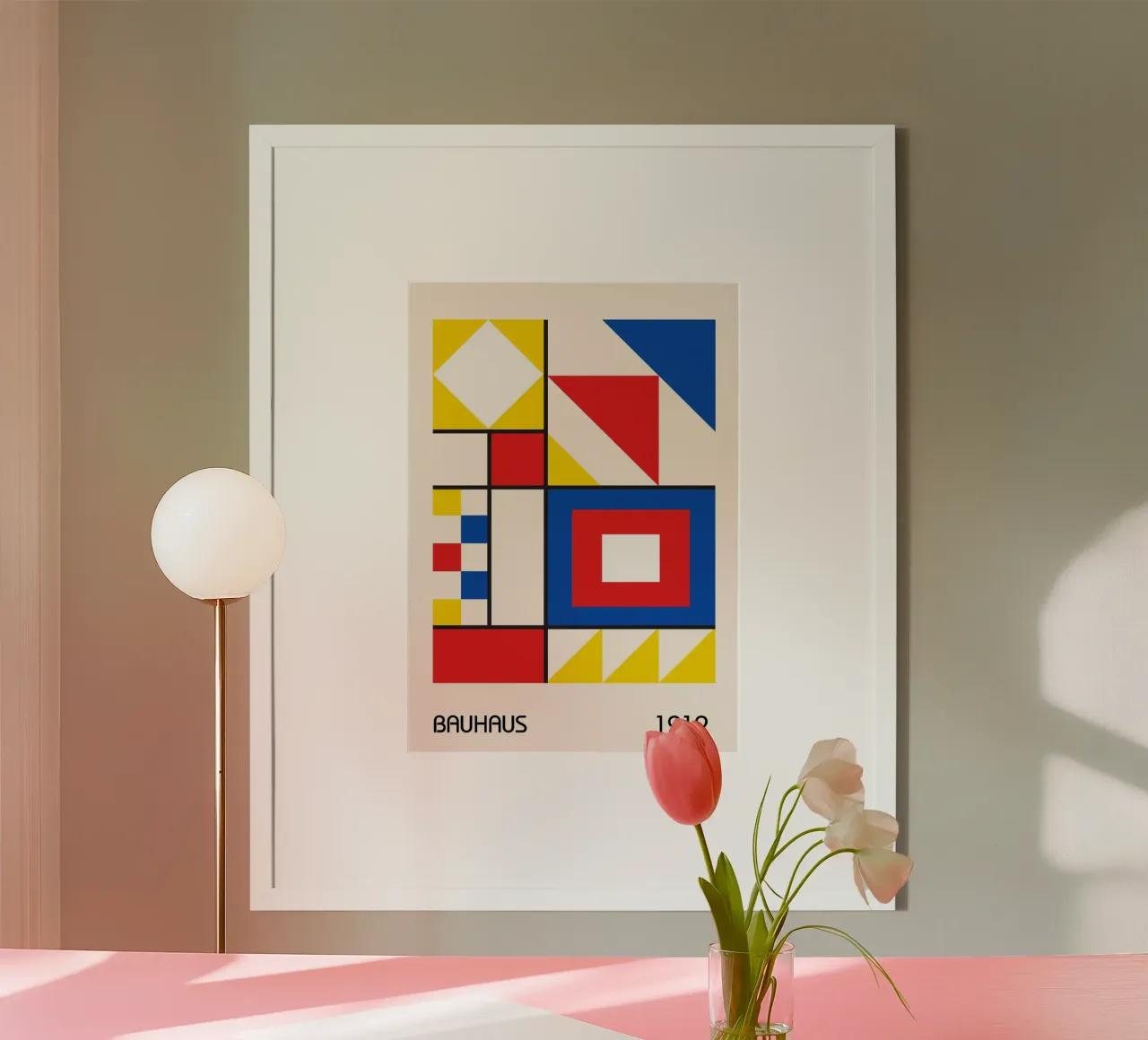 Bauhaus 1919 Colori primari Quadrati e triangoli geometrici carta hahnemühle da Grungeo