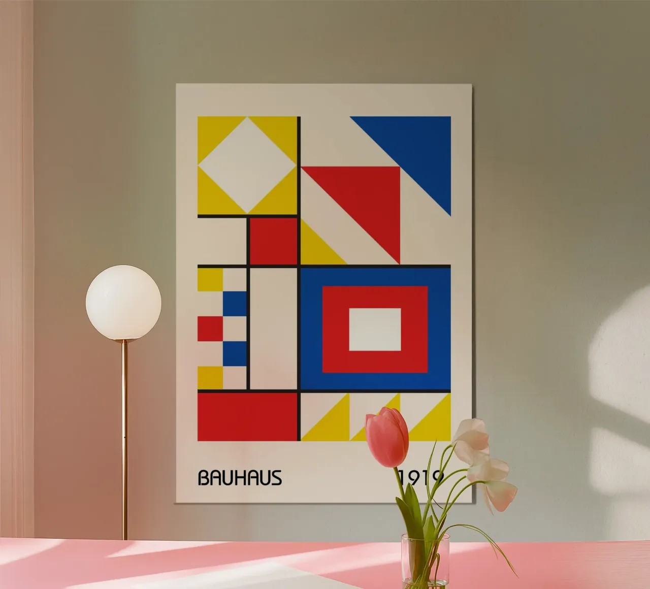 Bauhaus 1919 Colori primari Quadrati e triangoli geometrici carta hahnemühle da Grungeo