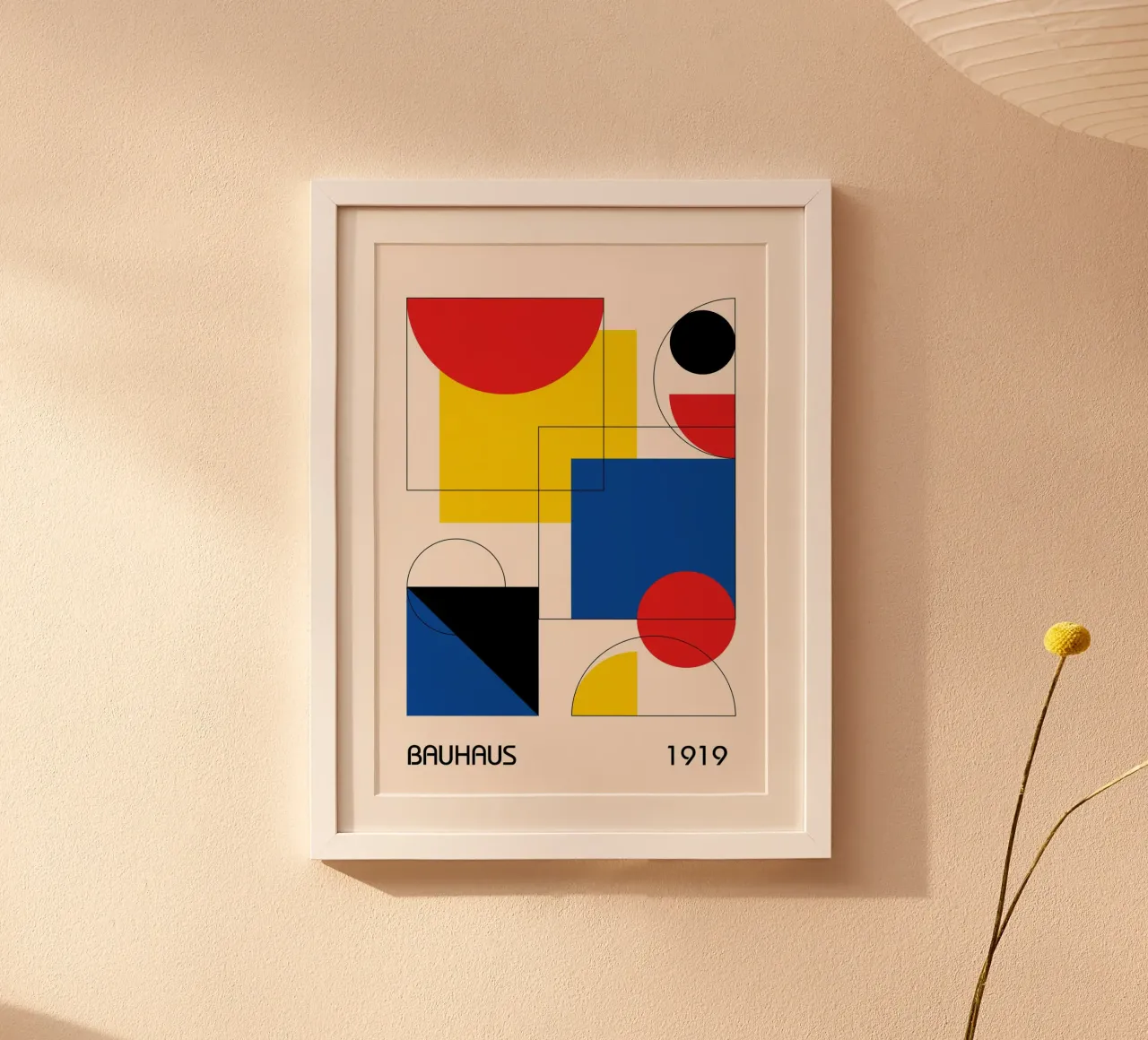 Bauhaus 1919 Primary Color Abstract Geometric Overlap hahnemühle by Grungeo