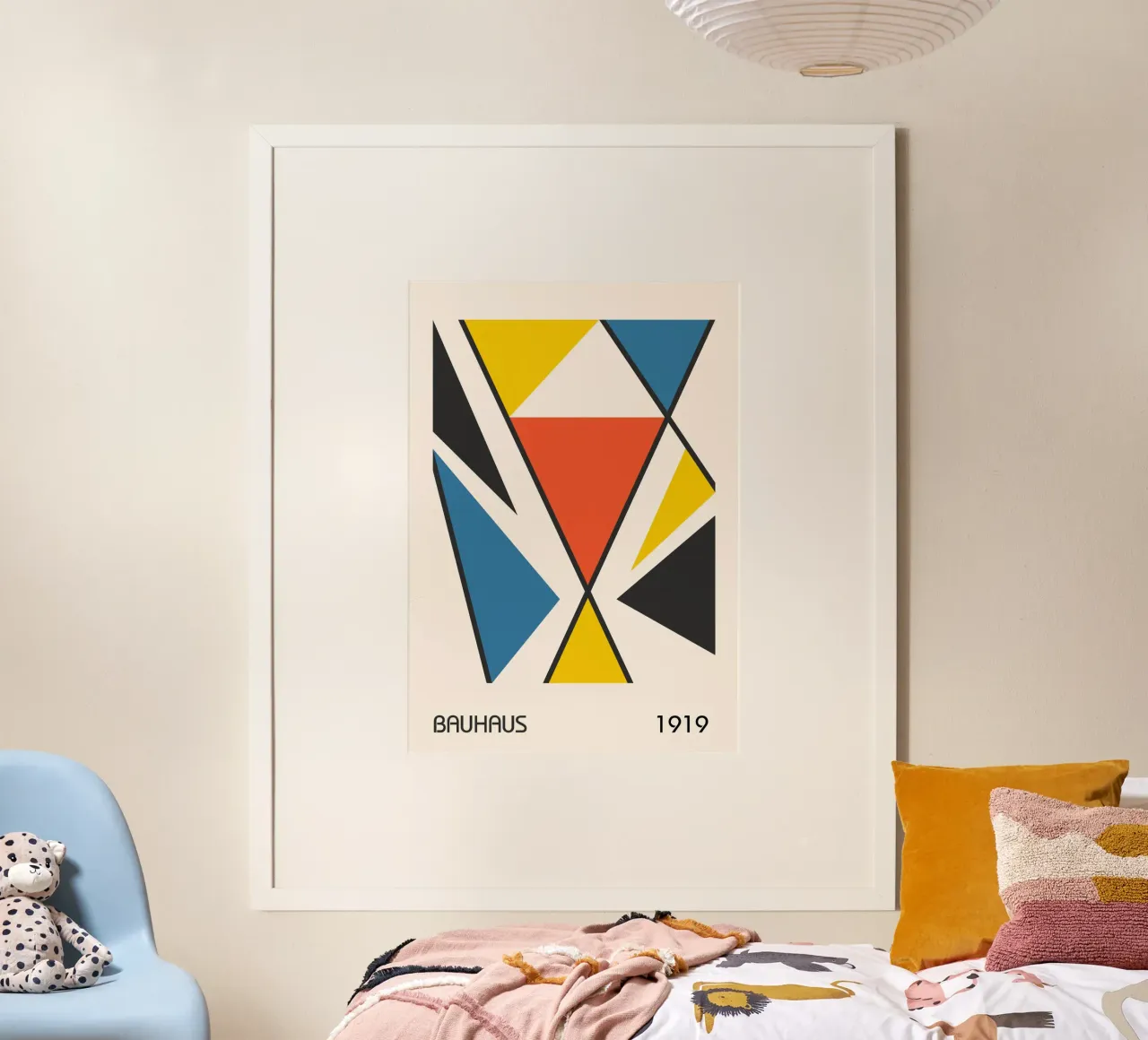 Bauhaus 1919 Geometric Primary Triangles Abstract Art hahnemühle by Grungeo