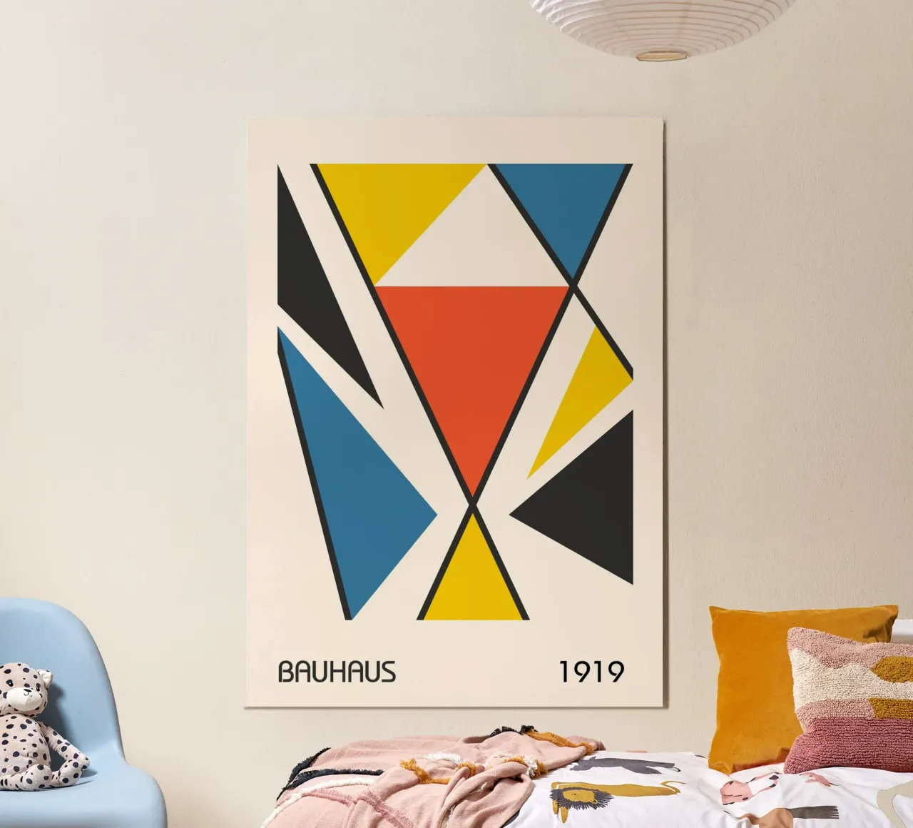 Bauhaus 1919 Geometric Primary Triangles Abstract Art hahnemühle by Grungeo