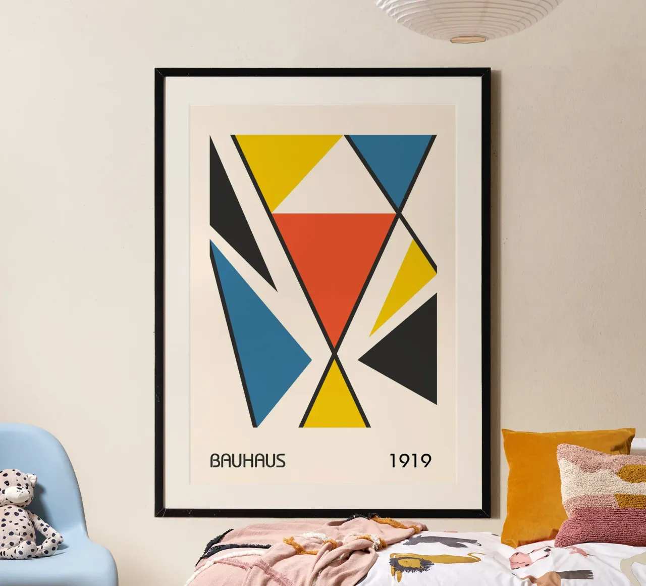 Bauhaus 1919 Geometric Primary Triangles Abstract Art hahnemühle by Grungeo