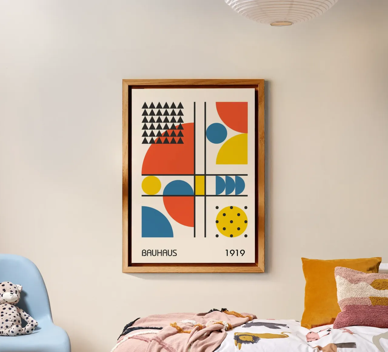 Bauhaus 1919 Colore primario Composizione geometrica astratta alluminio dibond da Grungeo
