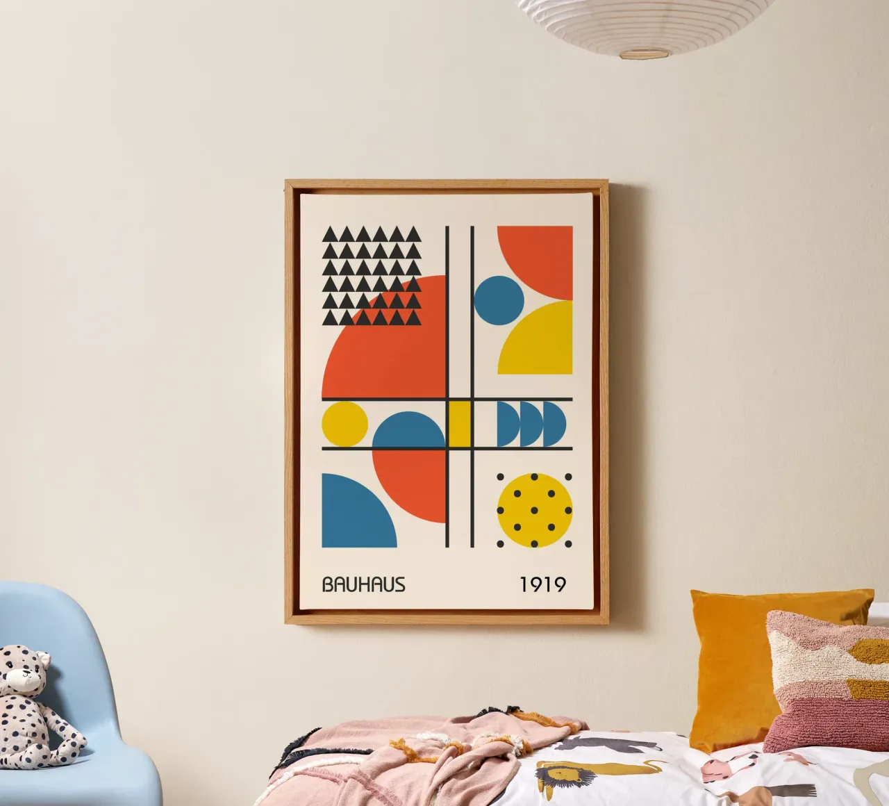 Bauhaus 1919 Colore primario Composizione geometrica astratta tela da Grungeo