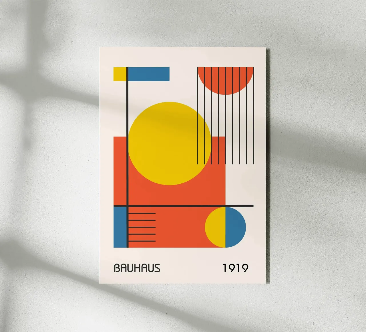 Composición geométrica abstracta de colores primarios Bauhaus 1919 aluminio dibond de Grungeo
