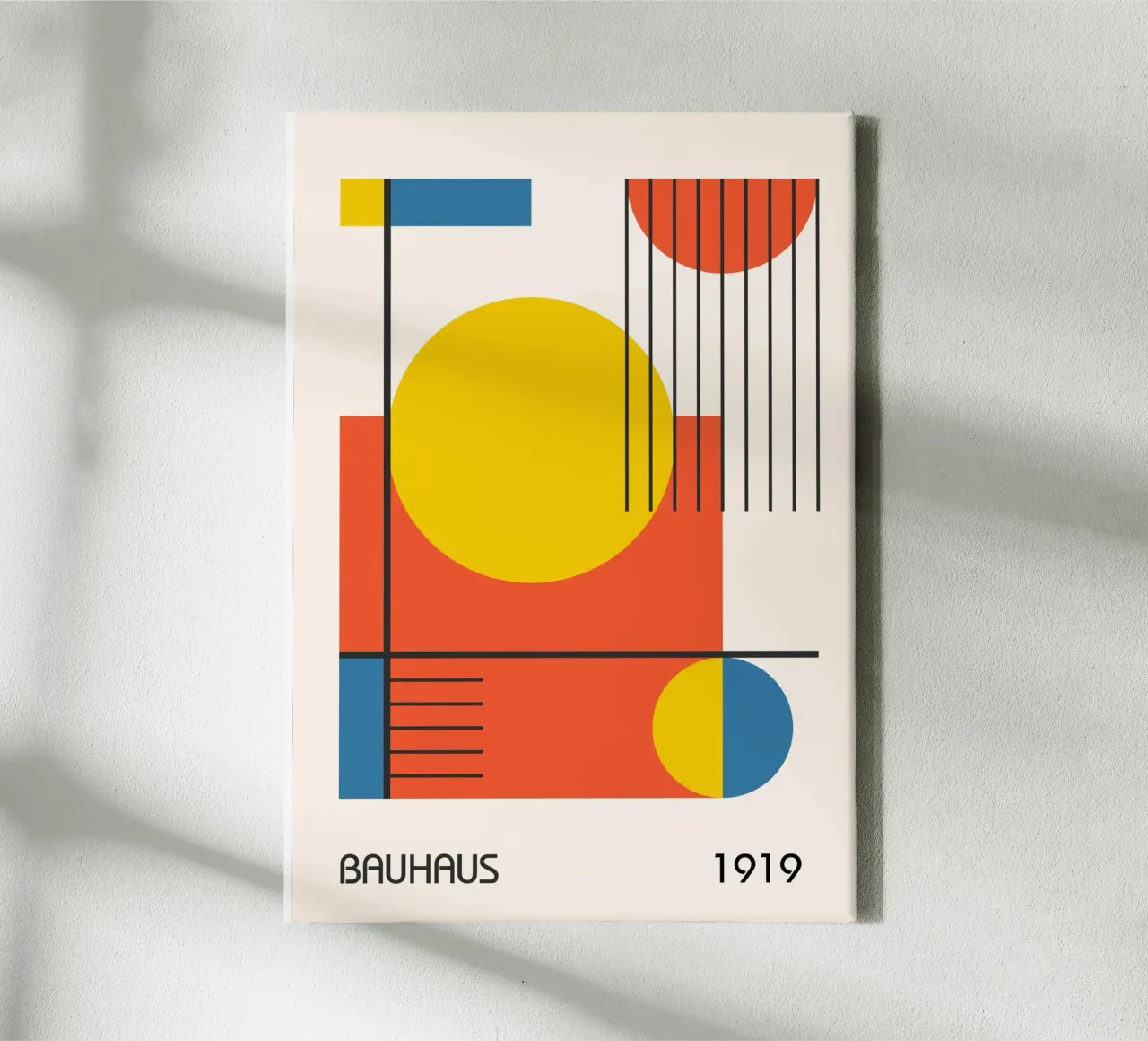 Bauhaus 1919 Colore primario Composizione geometrica astratta tela da Grungeo