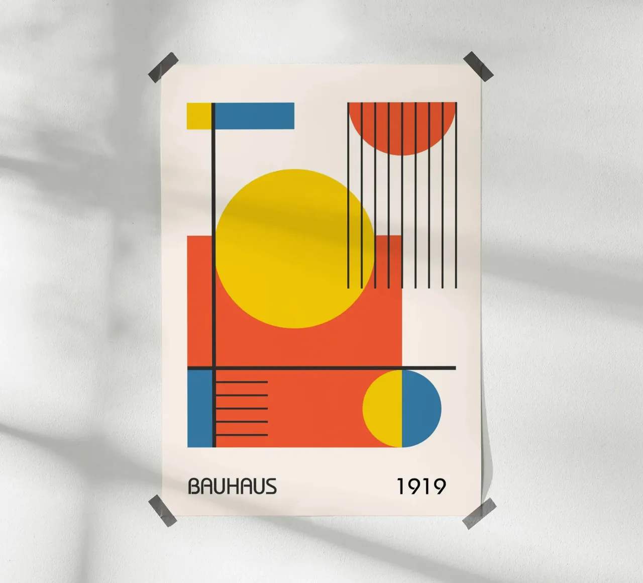 Bauhaus 1919 Colore primario Composizione geometrica astratta carta hahnemühle da Grungeo