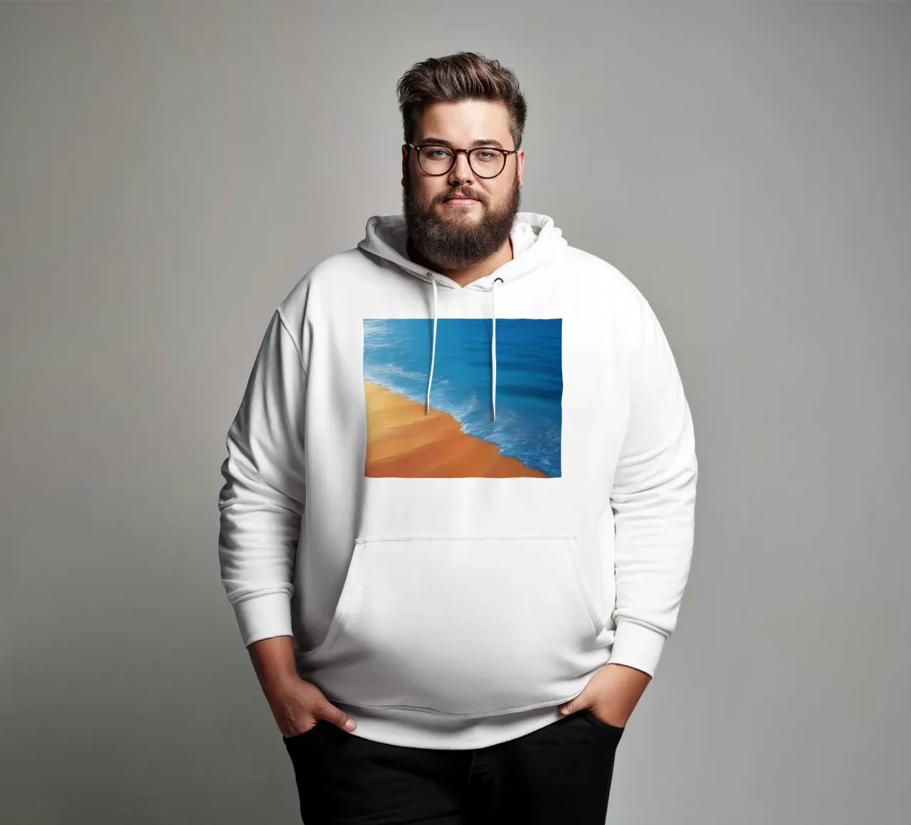Orizzonte spiaggia e oceano felpa con cappuccio da DesignDoodle