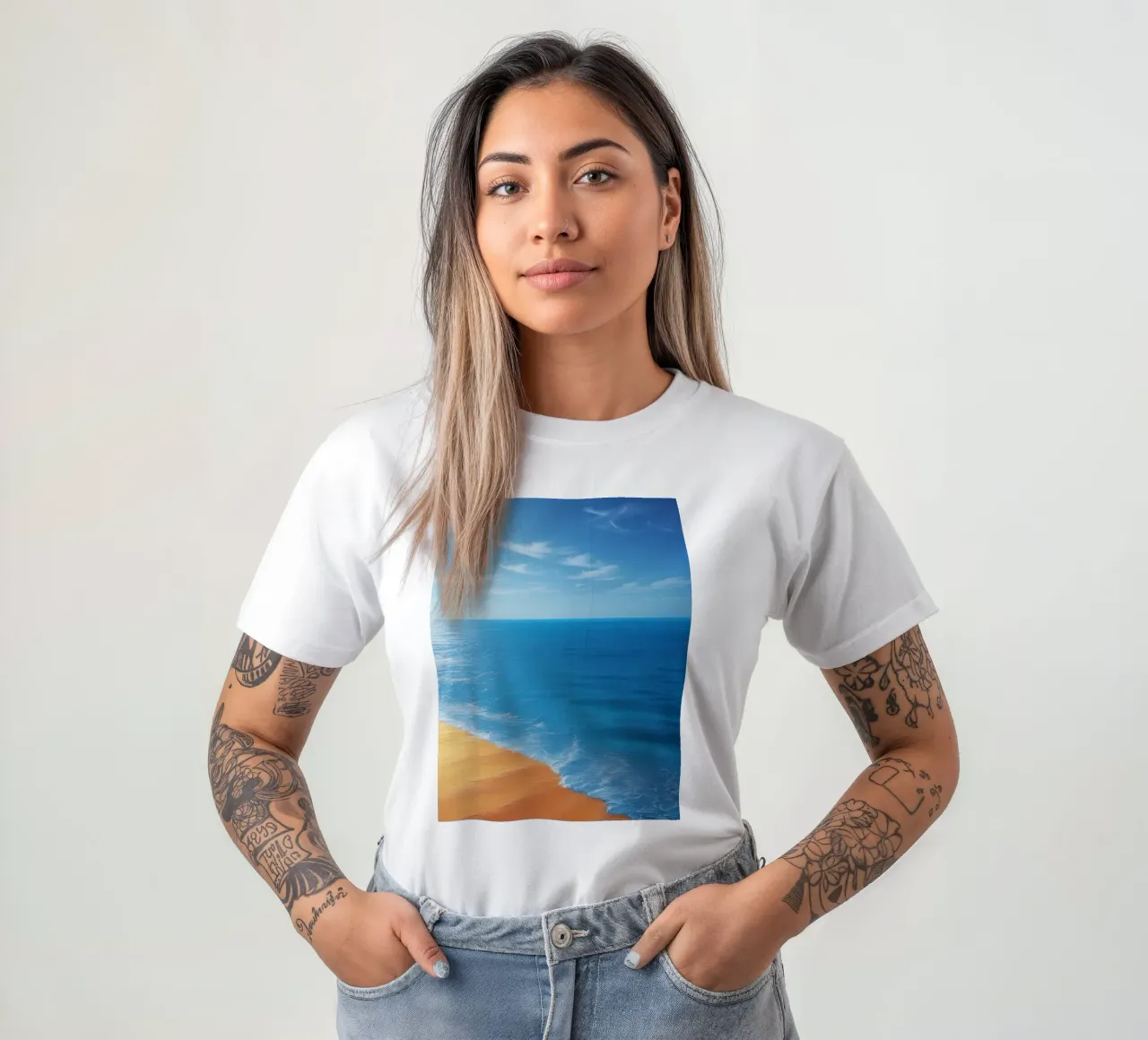 Orizzonte spiaggia e oceano t-shirt da DesignDoodle