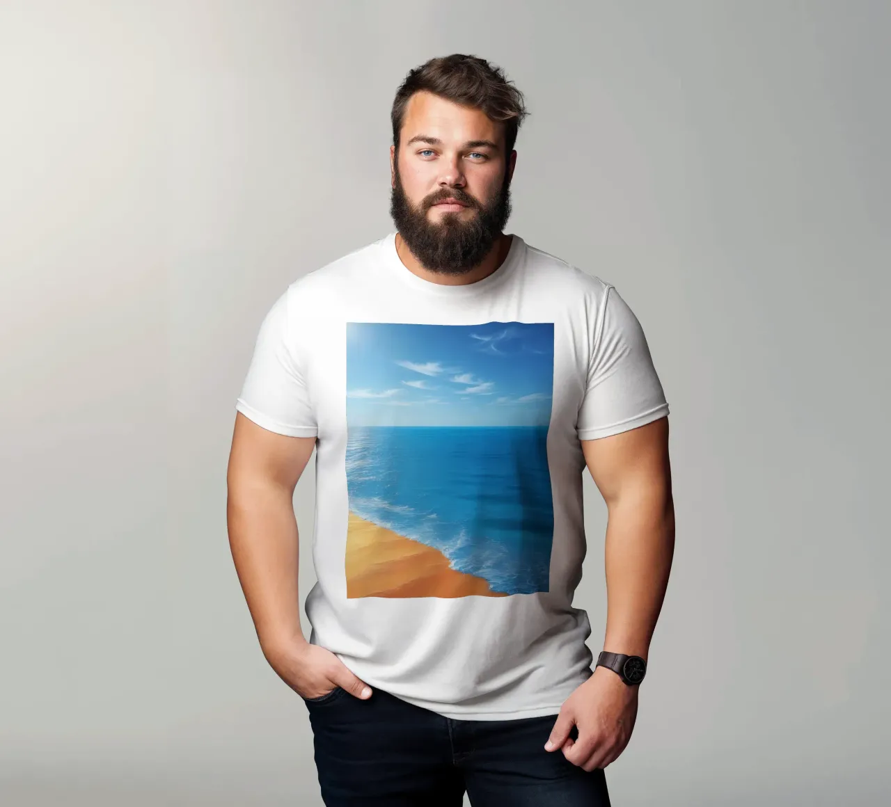 Orizzonte spiaggia e oceano t-shirt da DesignDoodle