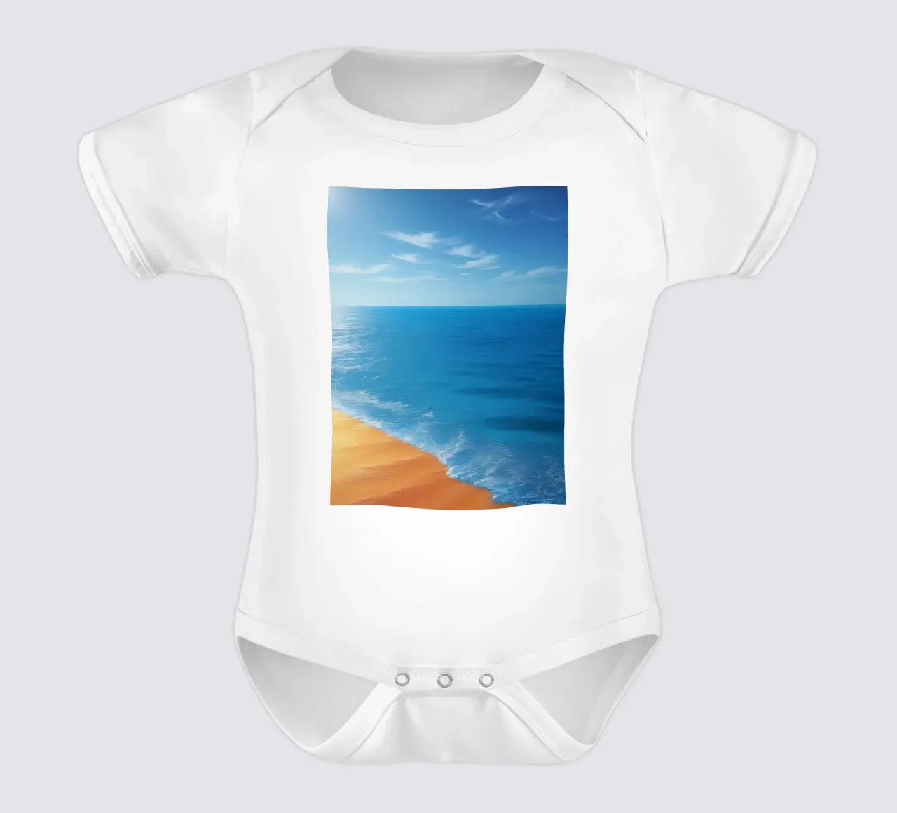 Orizzonte spiaggia e oceano body neonato maniche corte da DesignDoodle