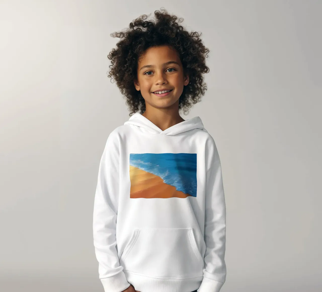 Orizzonte spiaggia e oceano felpa bambino con cappuccio da DesignDoodle