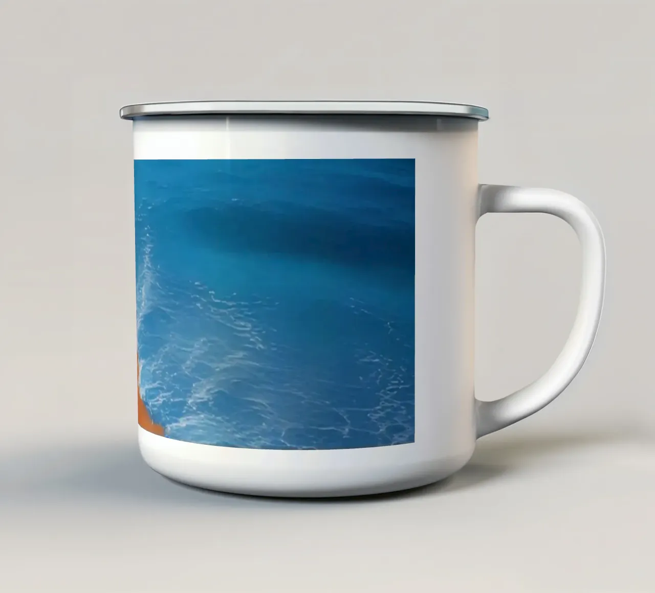 Orizzonte spiaggia e oceano tazza in smalto da DesignDoodle