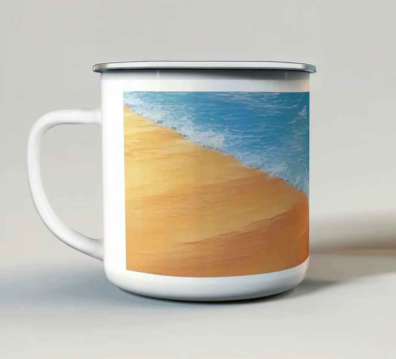 Orizzonte spiaggia e oceano tazza in smalto da DesignDoodle