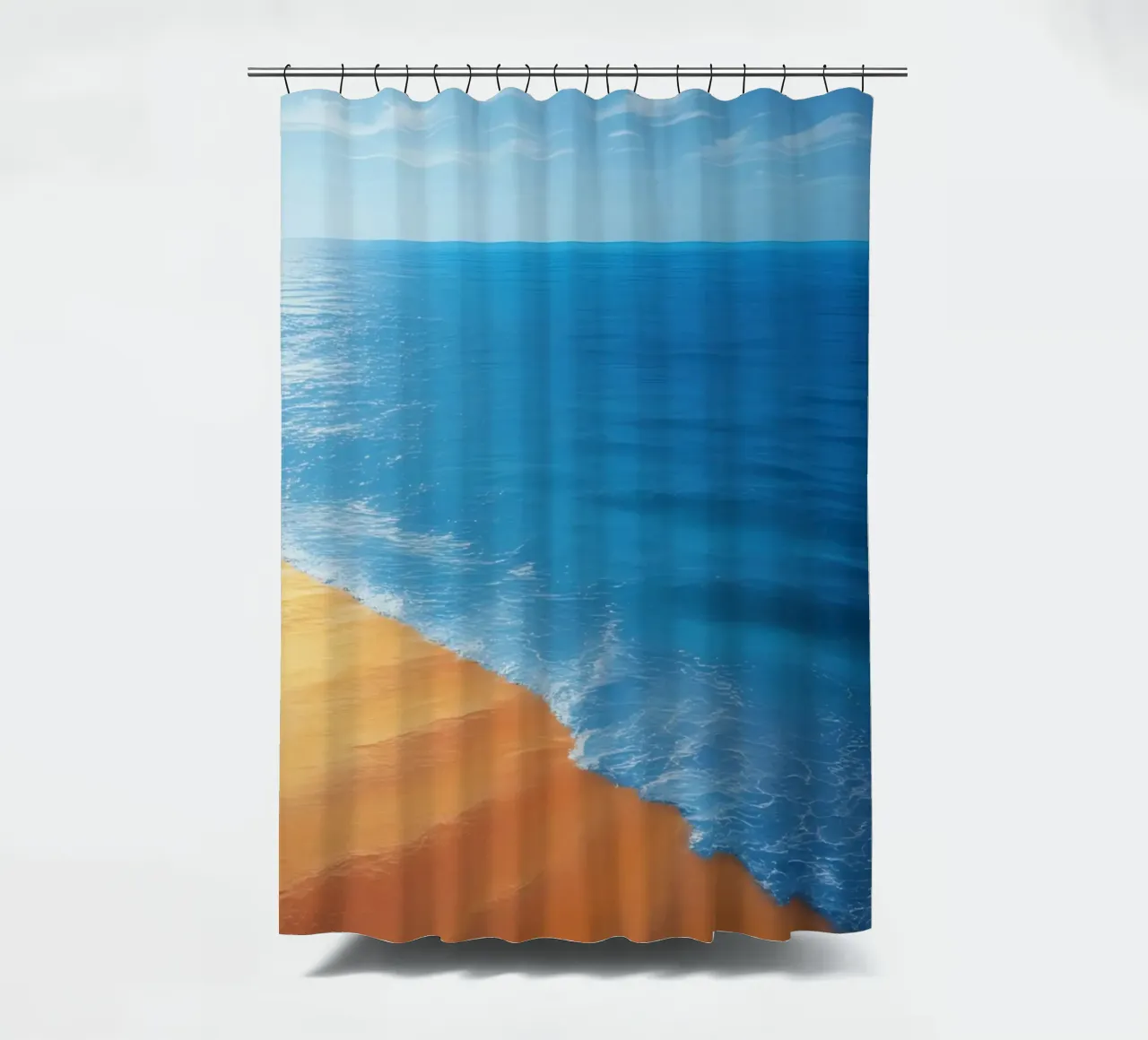 Orizzonte spiaggia e oceano tenda da doccia da DesignDoodle