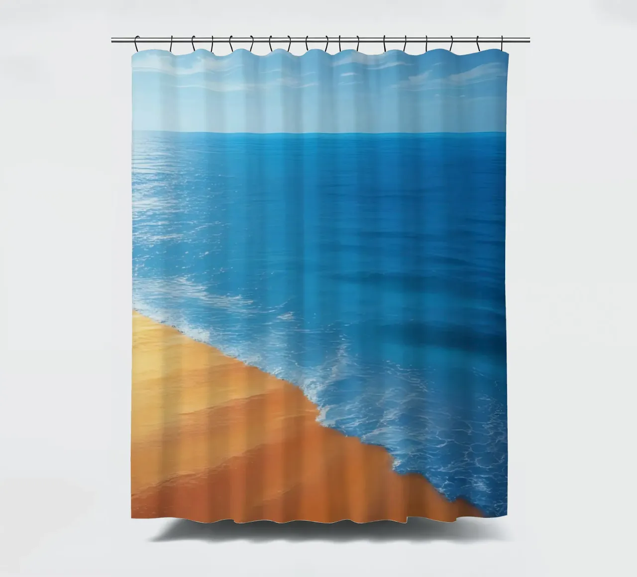 Orizzonte spiaggia e oceano tenda da doccia da DesignDoodle
