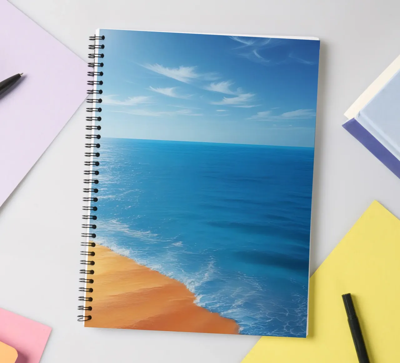 Orizzonte spiaggia e oceano diario ad anelli da DesignDoodle