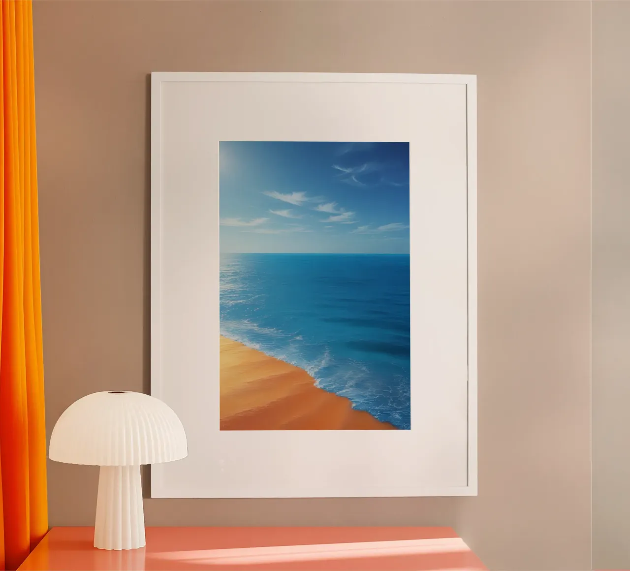 Orizzonte spiaggia e oceano carta hahnemühle da DesignDoodle