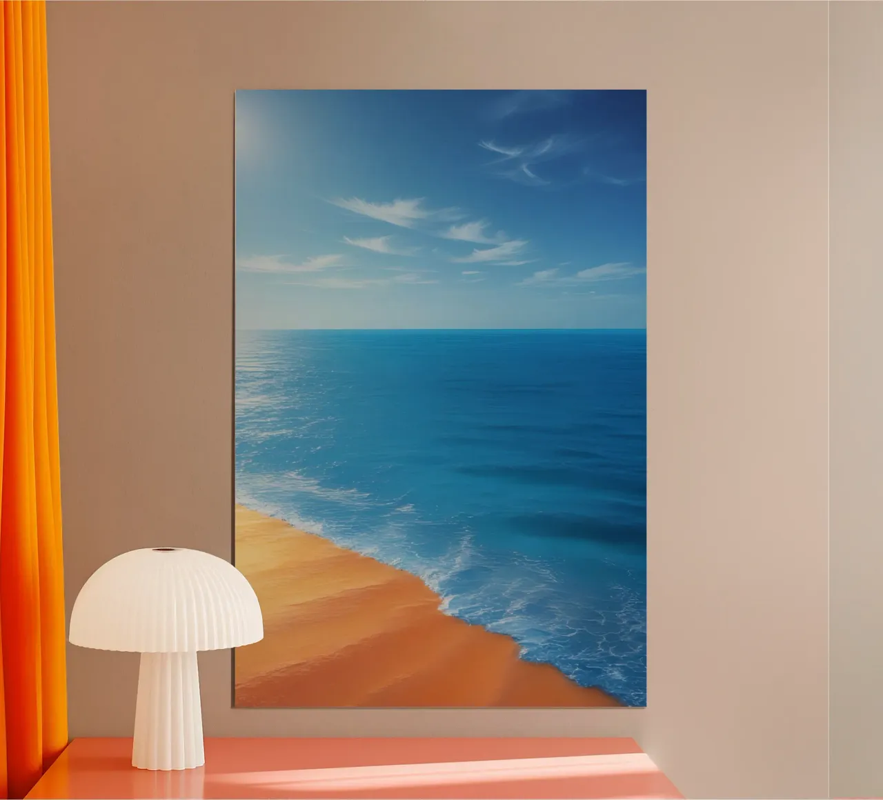 Orizzonte spiaggia e oceano carta hahnemühle da DesignDoodle