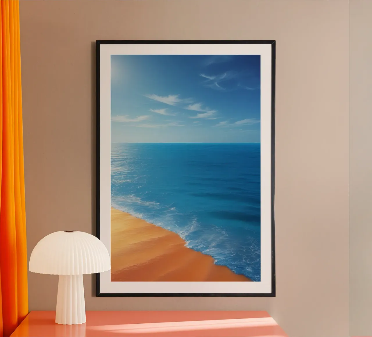 Orizzonte spiaggia e oceano carta hahnemühle da DesignDoodle