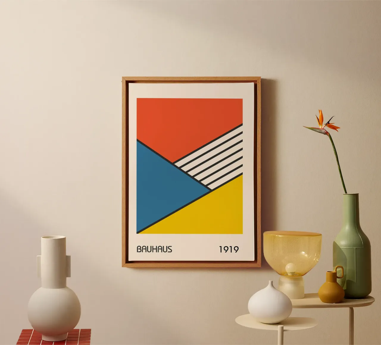 Bauhaus 1919 Primary Color Abstract Geometric Diagonal canvas by Grungeo