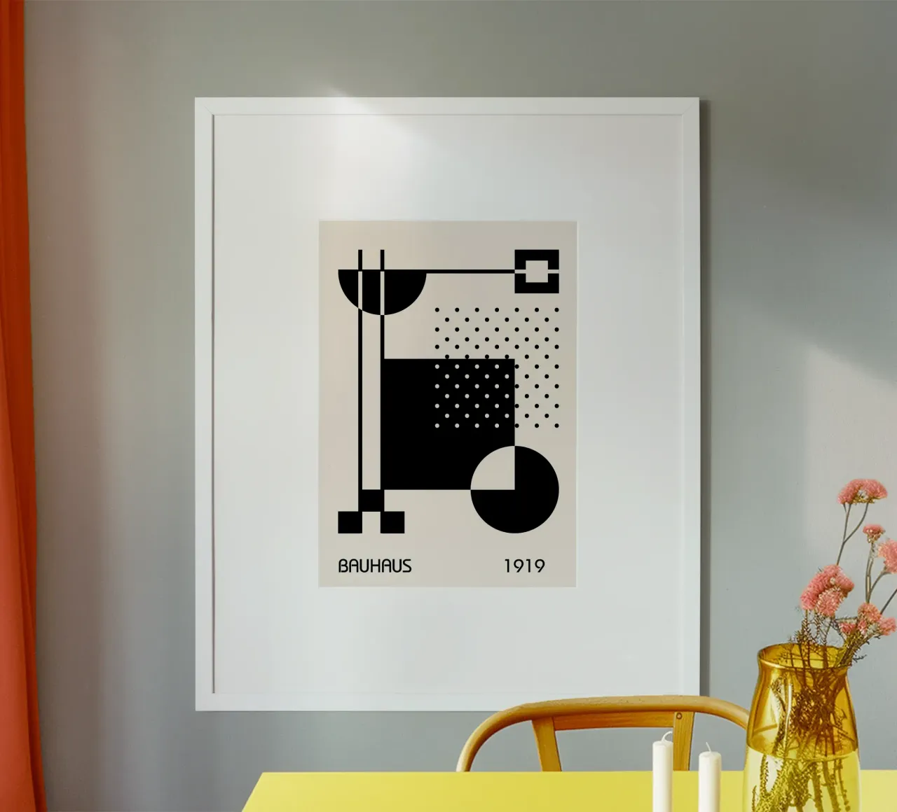 Bauhaus 1919 Puntini geometrici astratti in bianco e nero carta hahnemühle da Grungeo