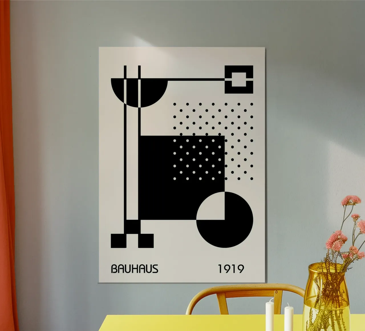 Bauhaus 1919 Puntini geometrici astratti in bianco e nero carta hahnemühle da Grungeo
