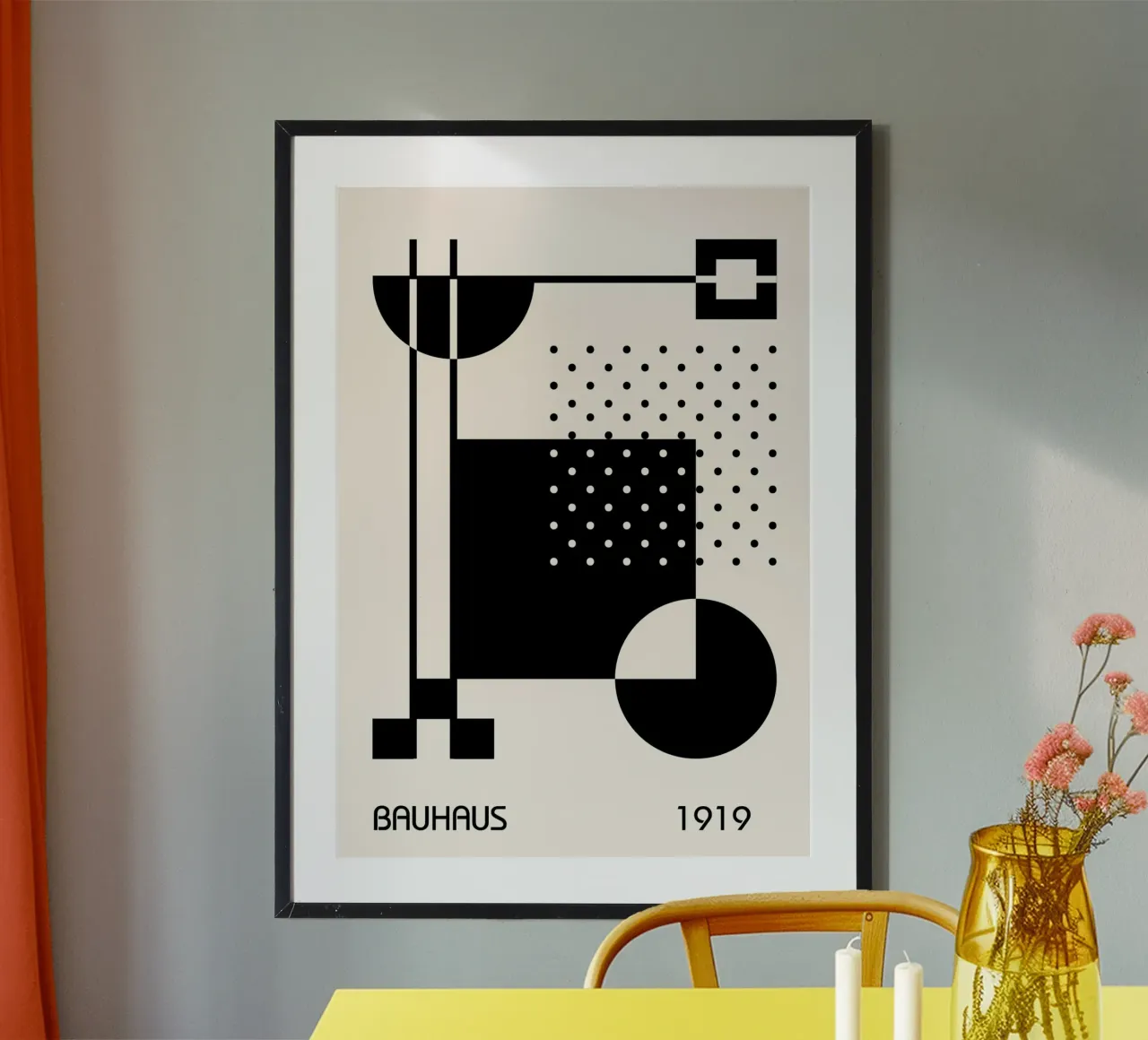 Bauhaus 1919 Puntini geometrici astratti in bianco e nero carta hahnemühle da Grungeo