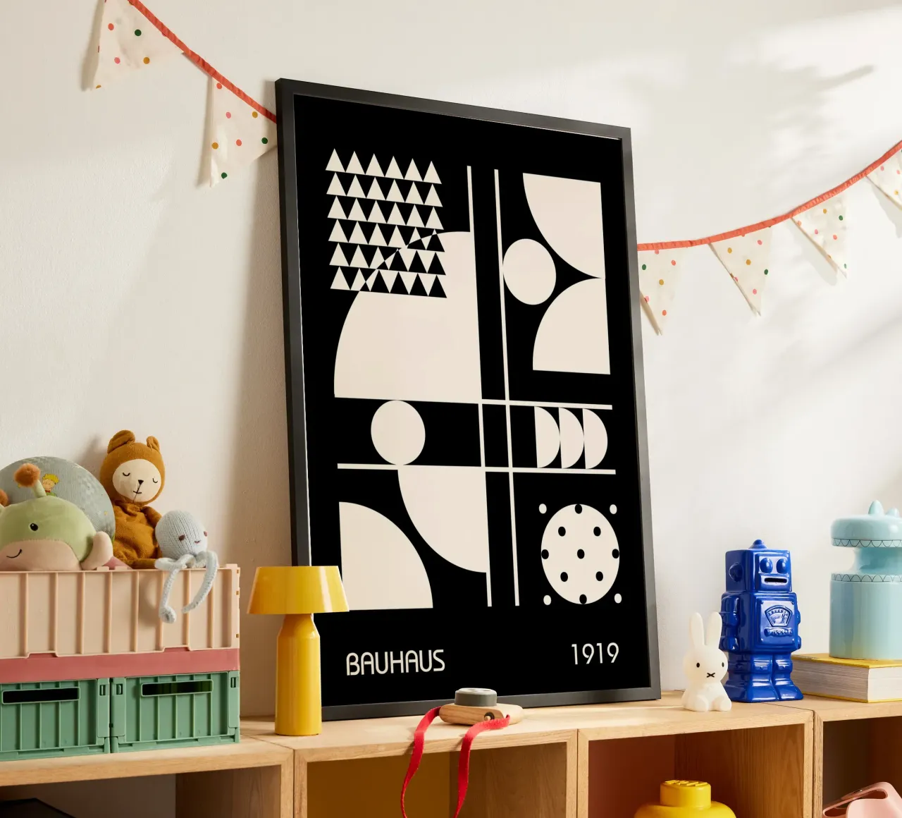 Bauhaus 1919 Composizione astratta geometrica in bianco e nero carta hahnemühle da Grungeo