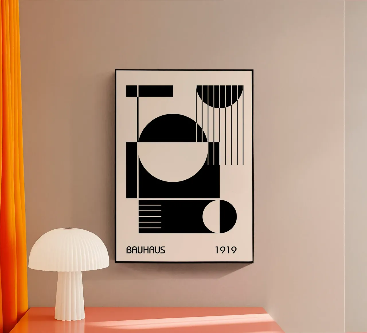 Bauhaus 1919 Forme geometriche astratte in bianco e nero plexiglass da Grungeo
