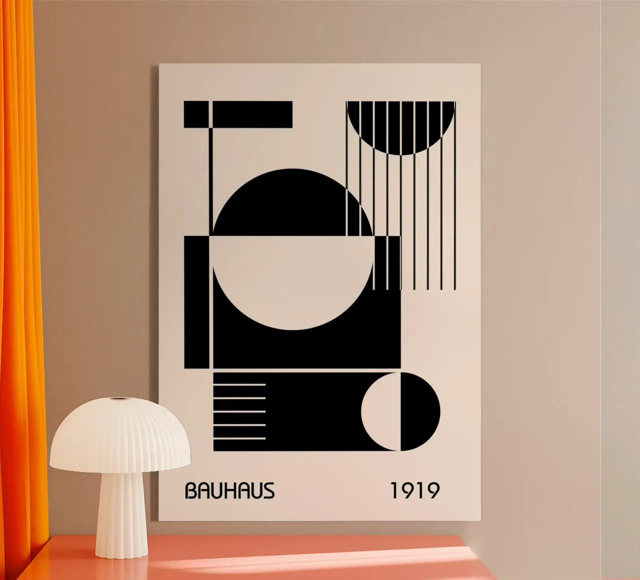 Bauhaus 1919 Forme geometriche astratte in bianco e nero plexiglass da Grungeo