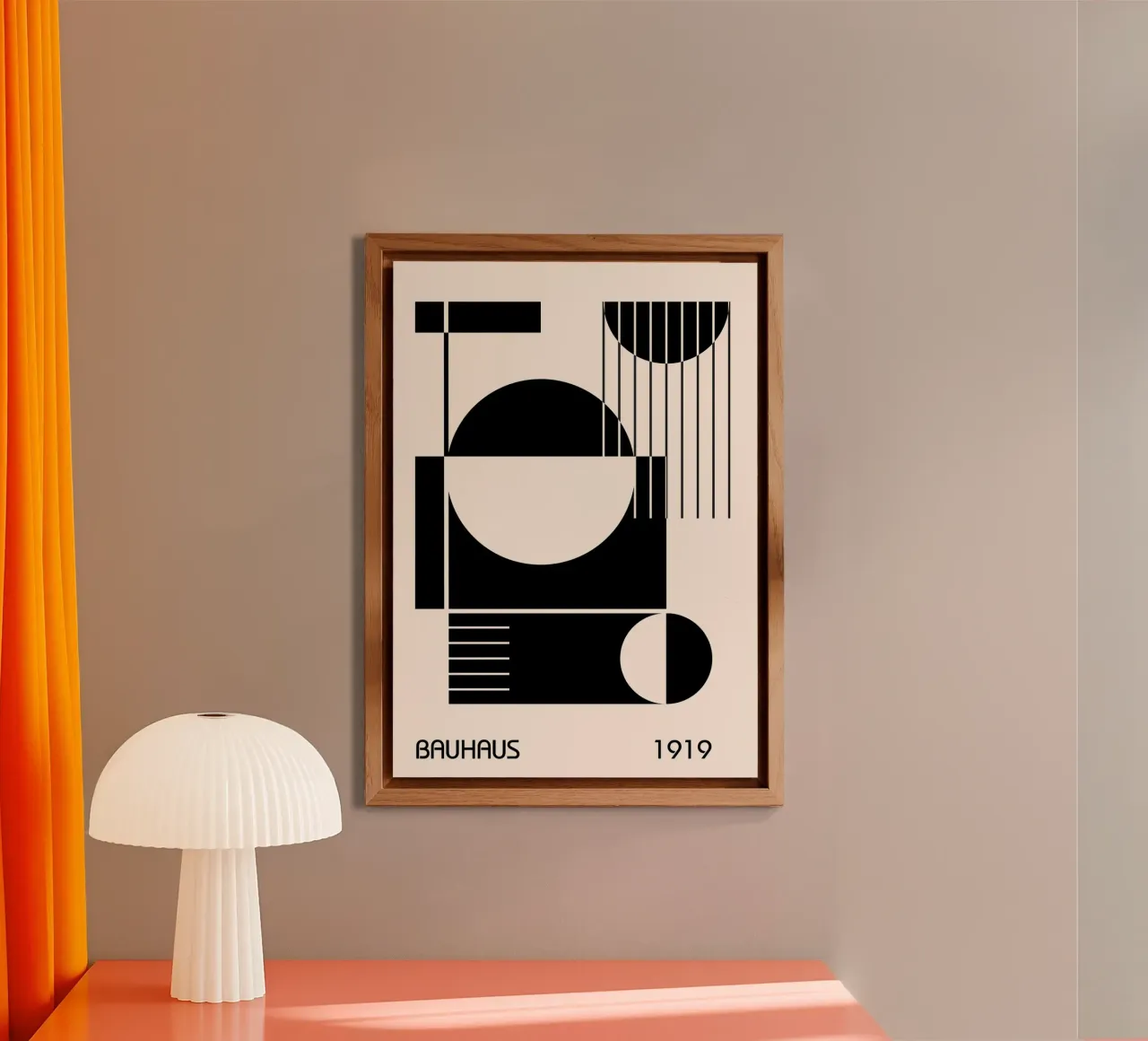 Bauhaus 1919 Forme geometriche astratte in bianco e nero alluminio dibond da Grungeo