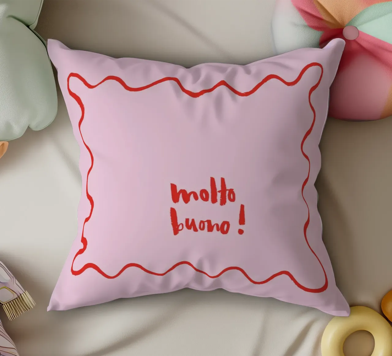Molto buono decorative cushion by Brushmeetspaper
