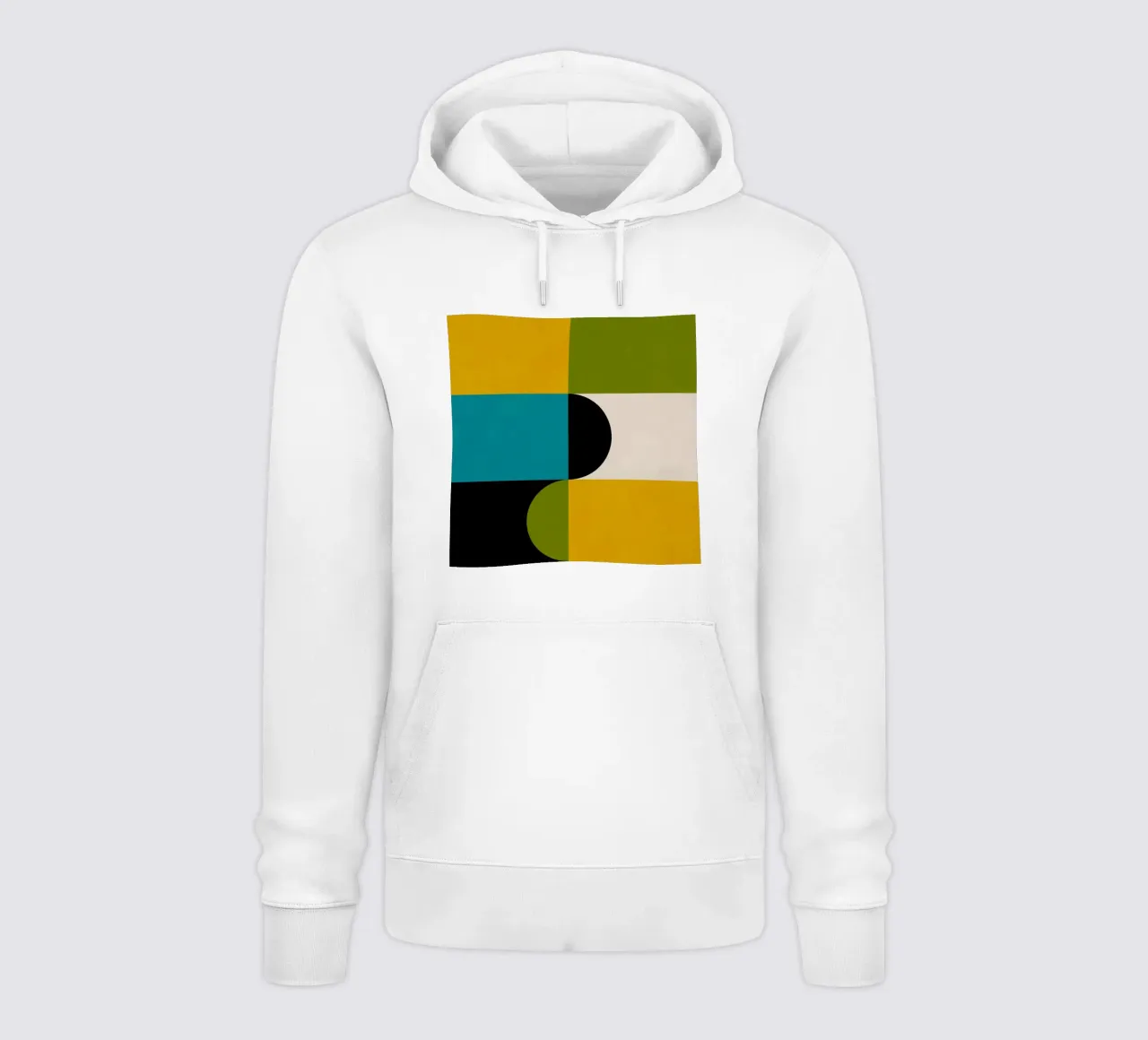 Bold Shapes Blocks Moderna felpa con cappuccio da TijanaArtStudio88