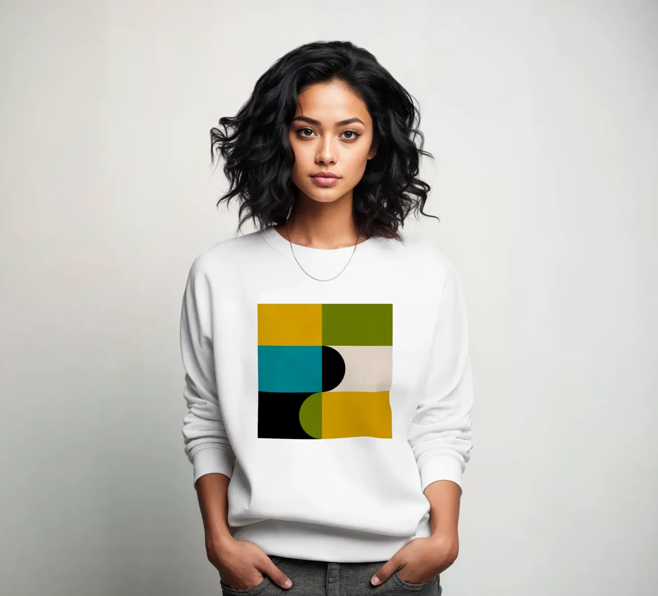 Bold Shapes Blocks Moderna Sweatshirt von TijanaArtStudio88
