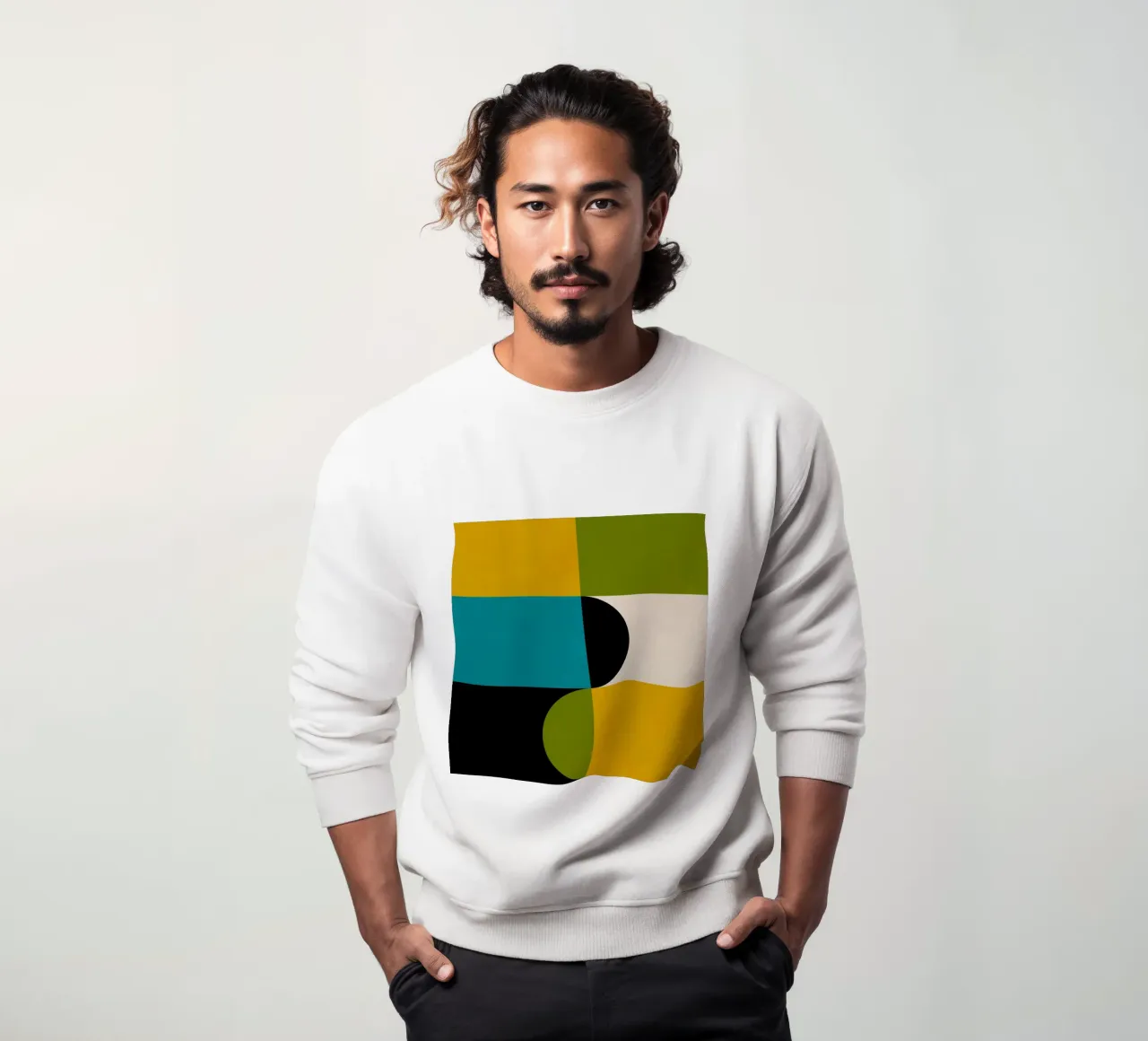 Bold Shapes Blocks Moderna Sweatshirt von TijanaArtStudio88