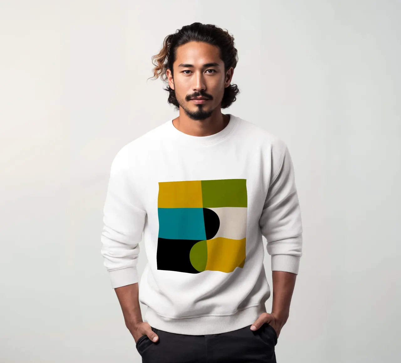 Bold Shapes Blocks Moderna sudadera de TijanaArtStudio88