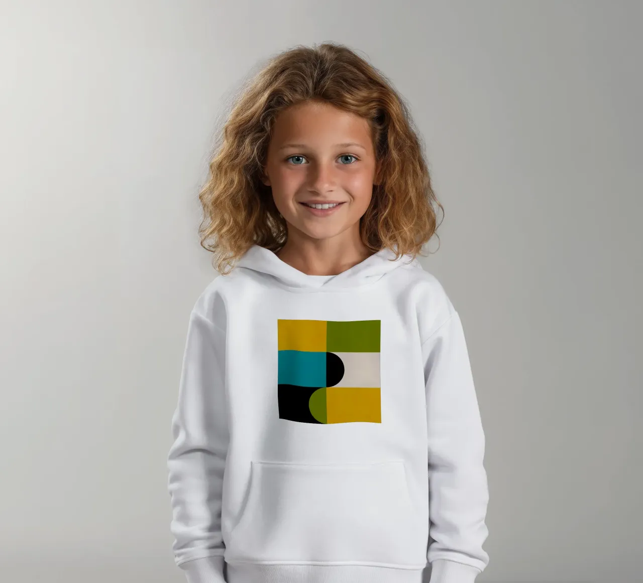 Bold Shapes Blocks Moderna sudadera con capucha para niño de TijanaArtStudio88