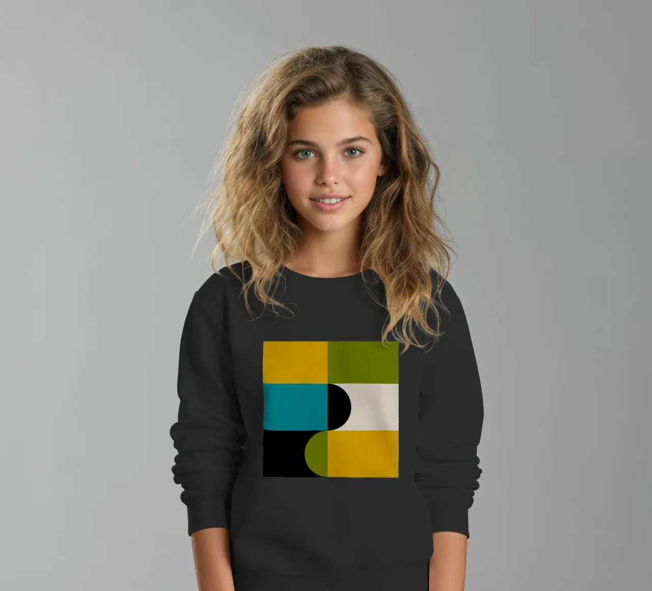 Bold Shapes Blocks Moderna felpa bambino da TijanaArtStudio88