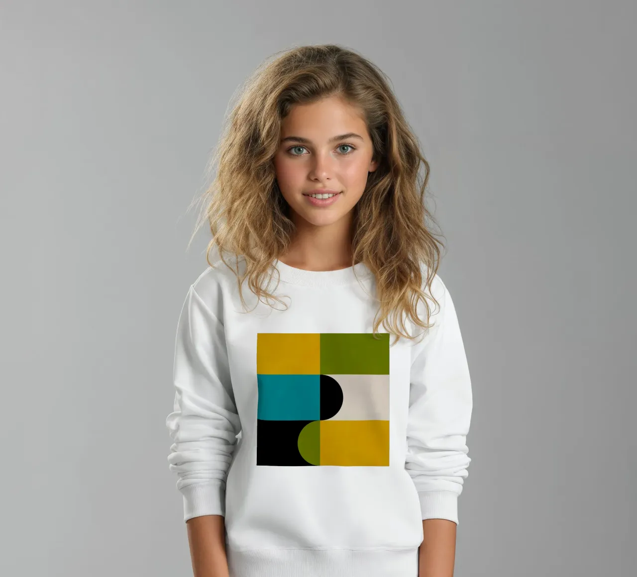 Bold Shapes Blocks Moderna sudadera para niño de TijanaArtStudio88