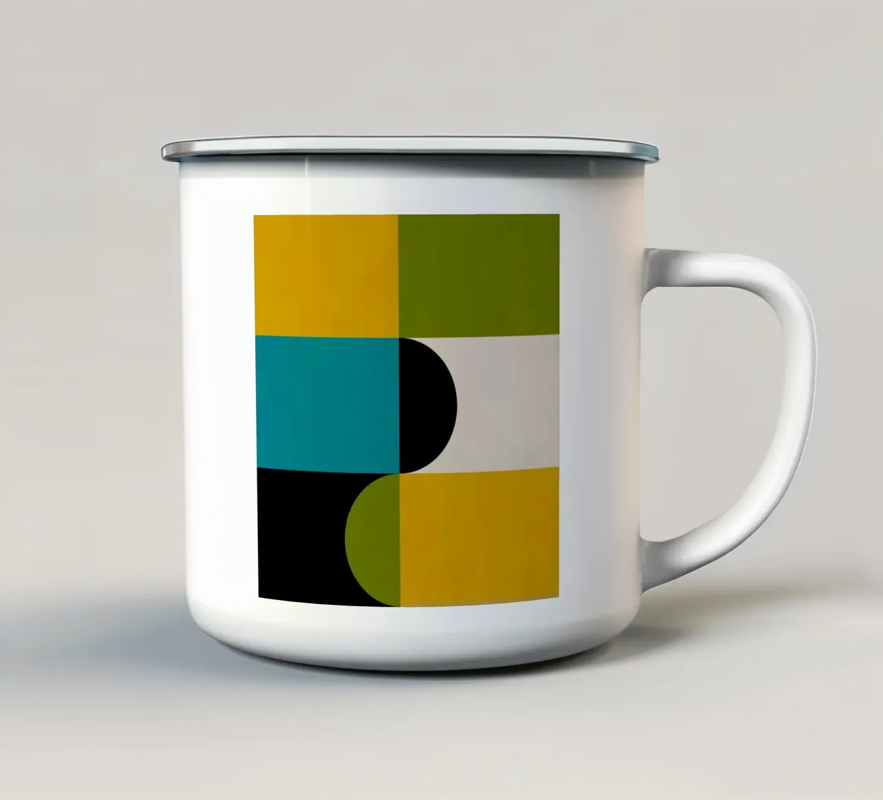 Bold Shapes Blocks Moderna emaille mok van TijanaArtStudio88