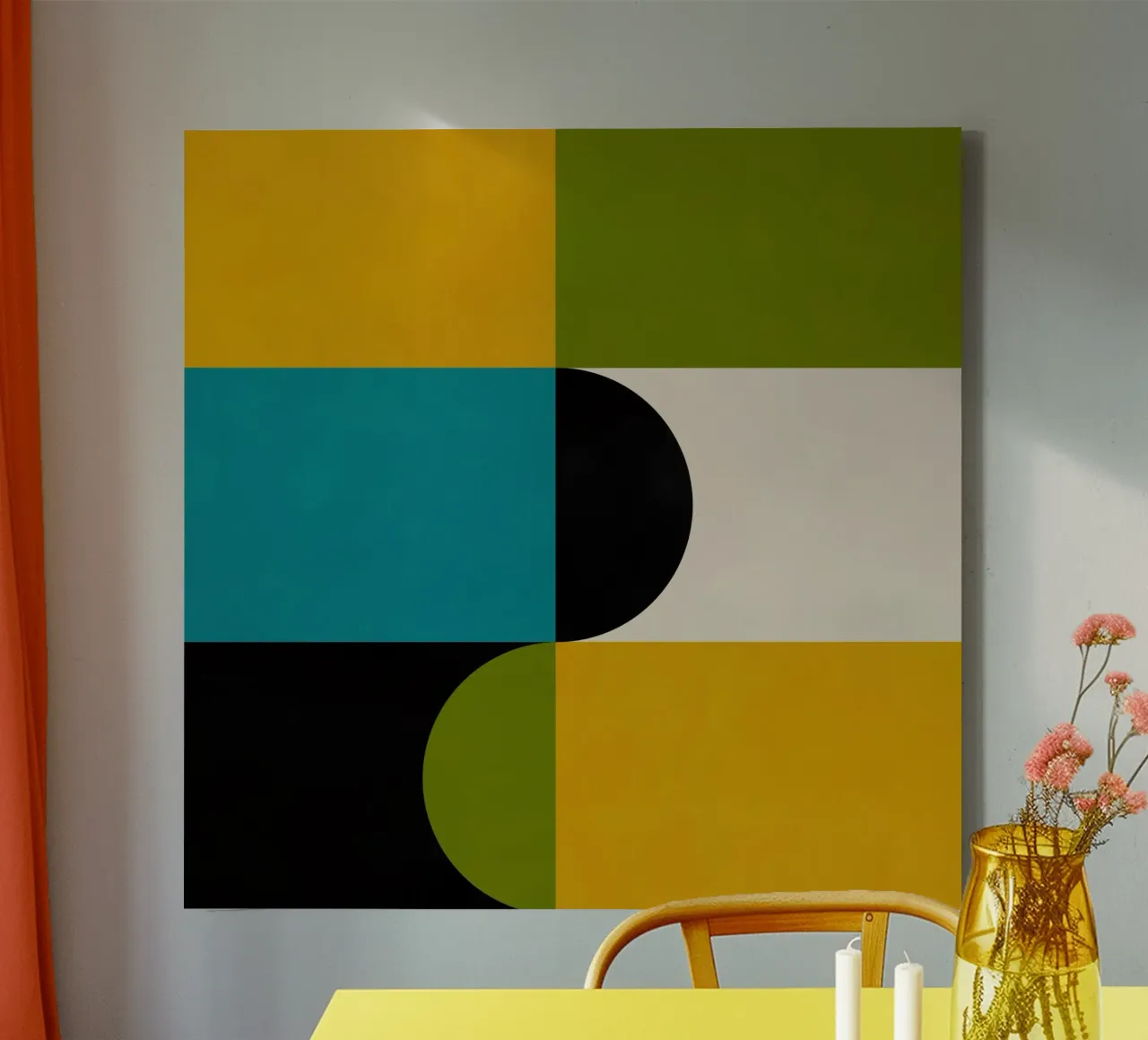 Bold Shapes Blocks Moderna canvas van TijanaArtStudio88