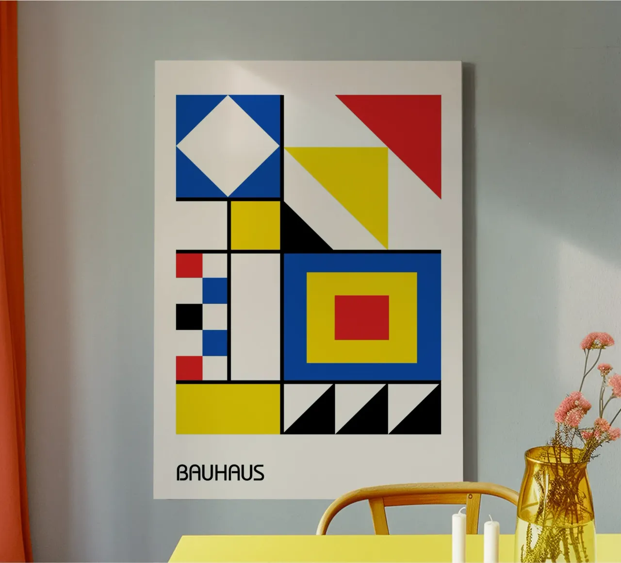 Bauhaus De Stijl Composition - Abstract Geometric Forms canvas by Grungeo